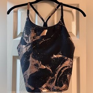 Old Navy Powersoft longline sports bra in rose gold.